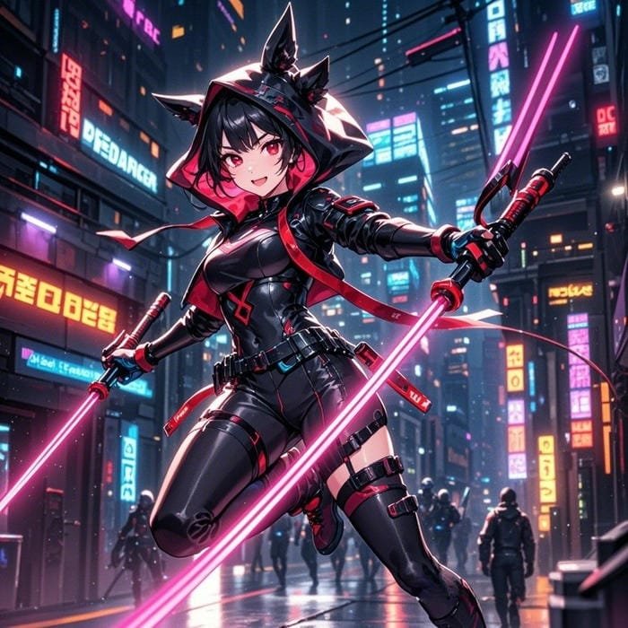 Hình anime cyberpunk tương lai ảo