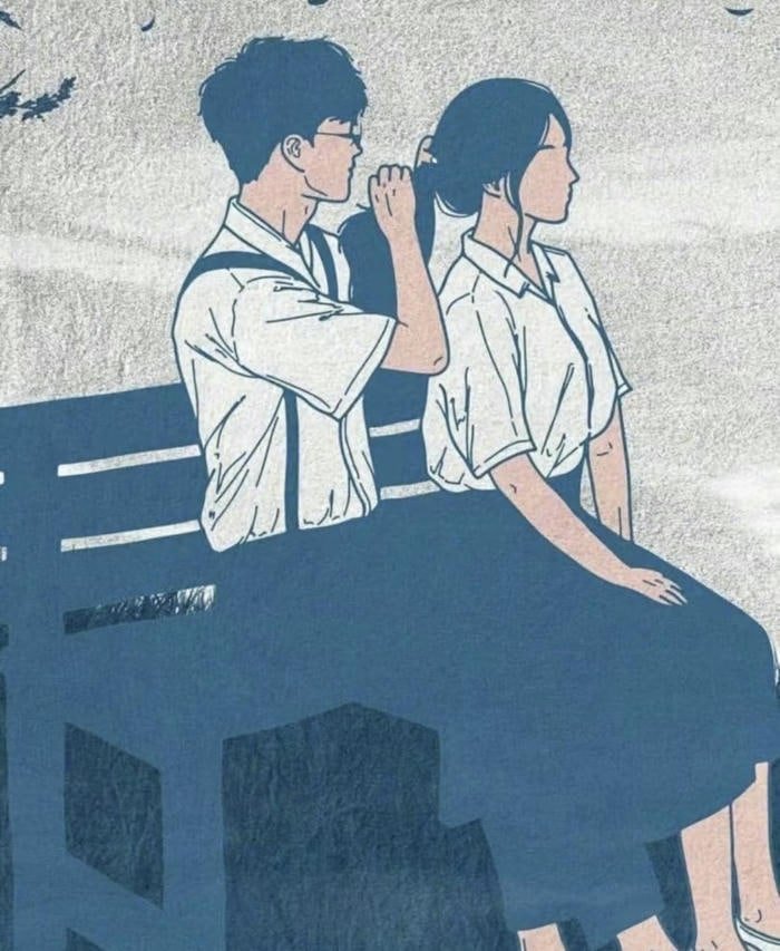 Hình anime đôi lãng mạn ban đêm