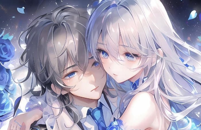 Hình anime đôi lãng mạn đêm dịu dàng