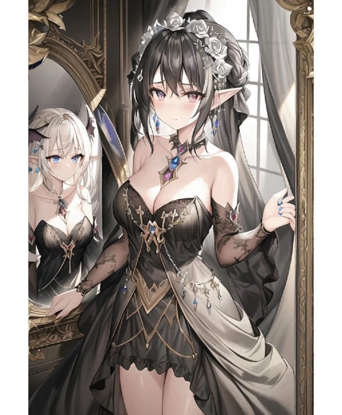 Hình anime fantasy dáng đứng khiêu gợi