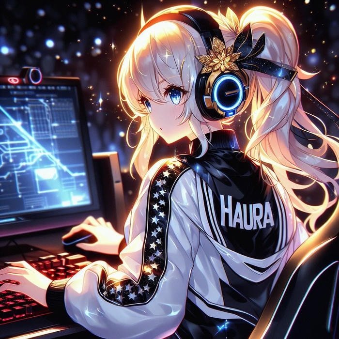 Hình anime gamer cool cyberpunk