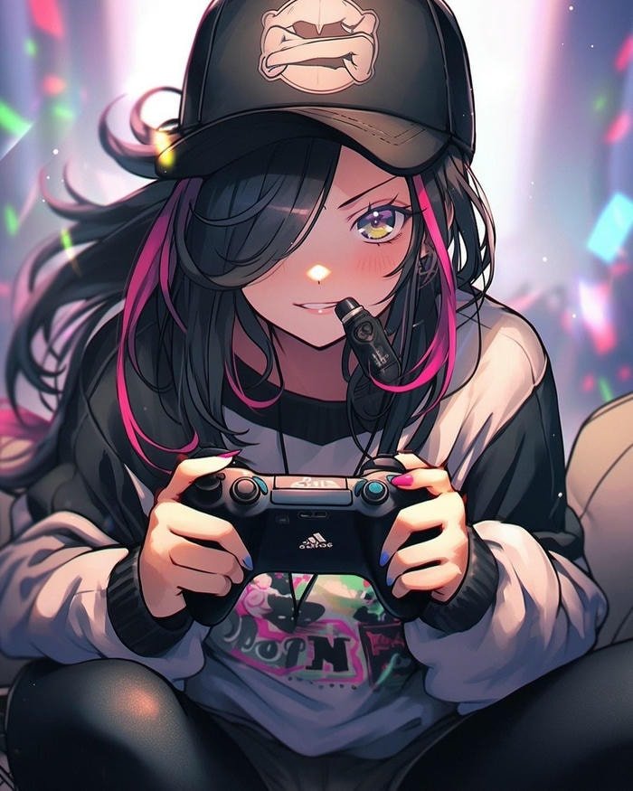 Hình anime gamer cool tập trung