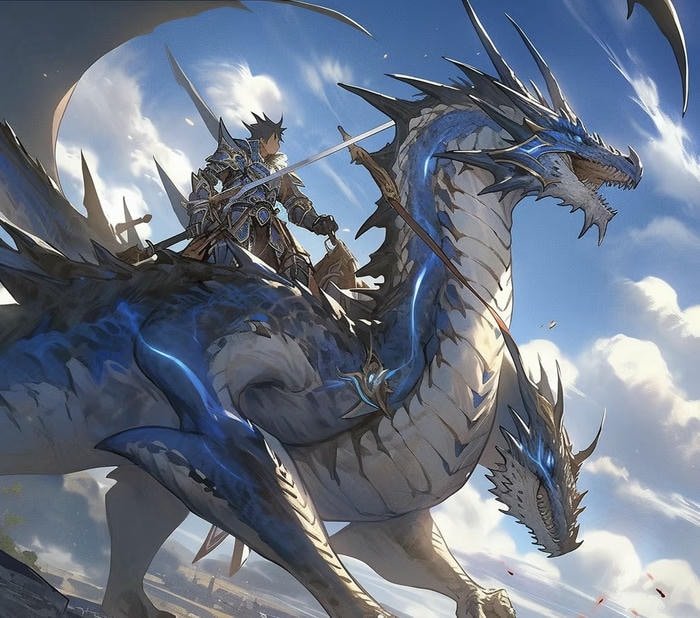 Hình anime kỵ sĩ rồng chiến đấu dữ