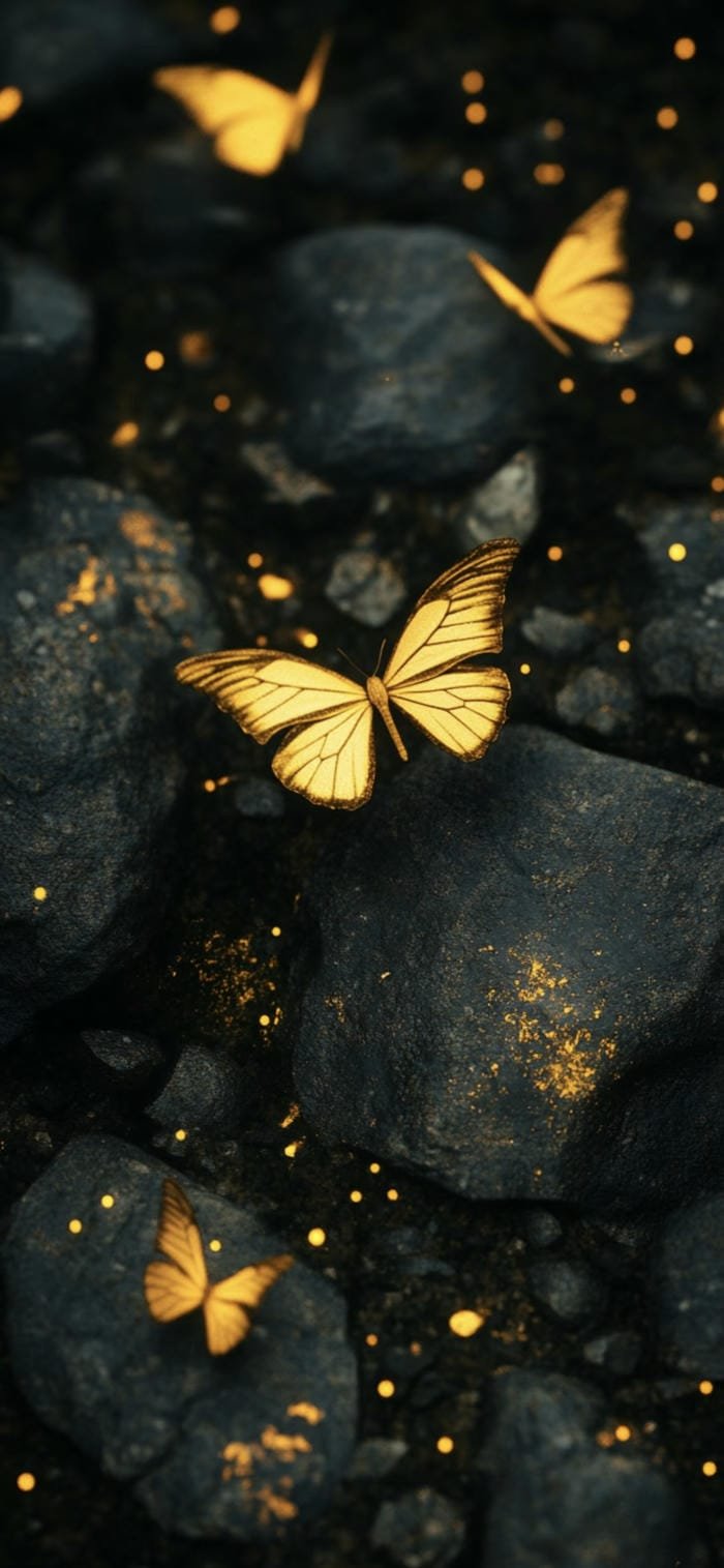 Hình đen bướm vàng sang trọng hài hòa