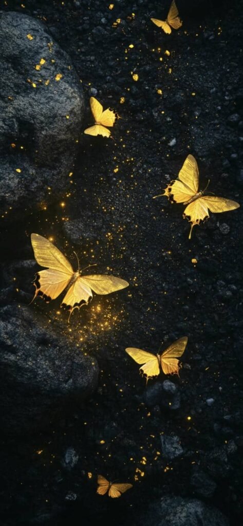 Hình đen vàng sang trọng bố cục hài hòa