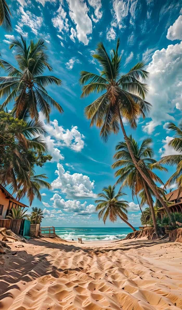 Hình nền biển nhiệt đới màu xanh dịu