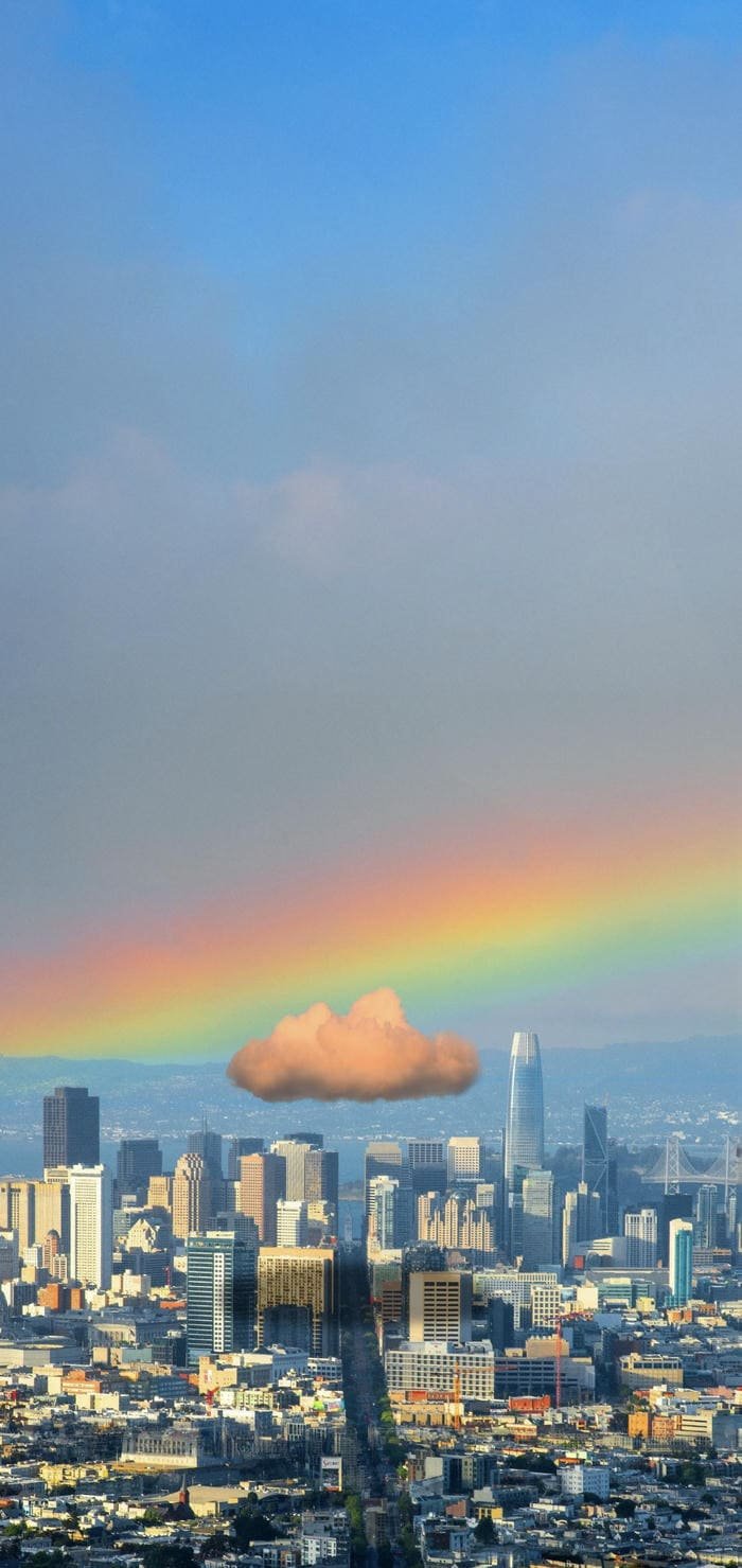 Hình nền cầu vồng rực rỡ mơ mộng