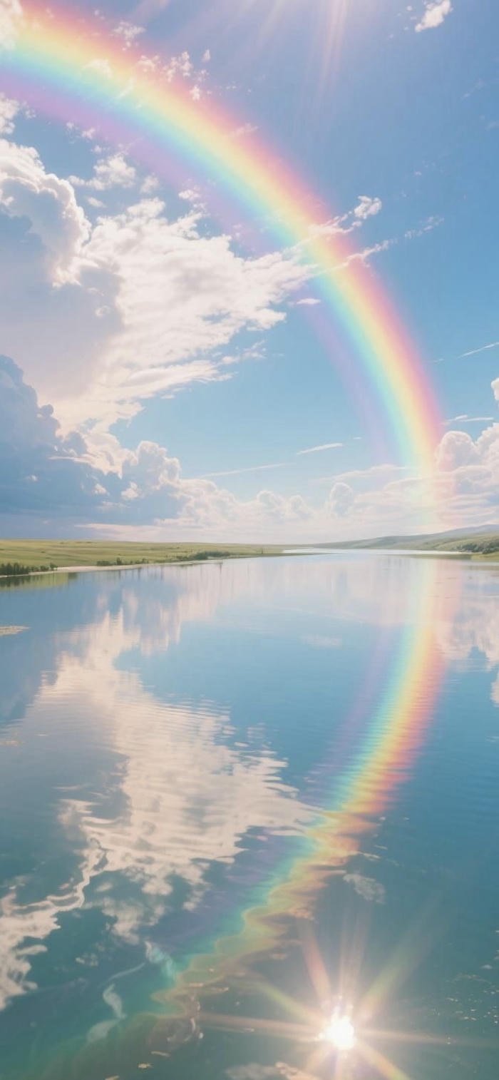 Hình nền cầu vồng rực rỡ xinh tươi