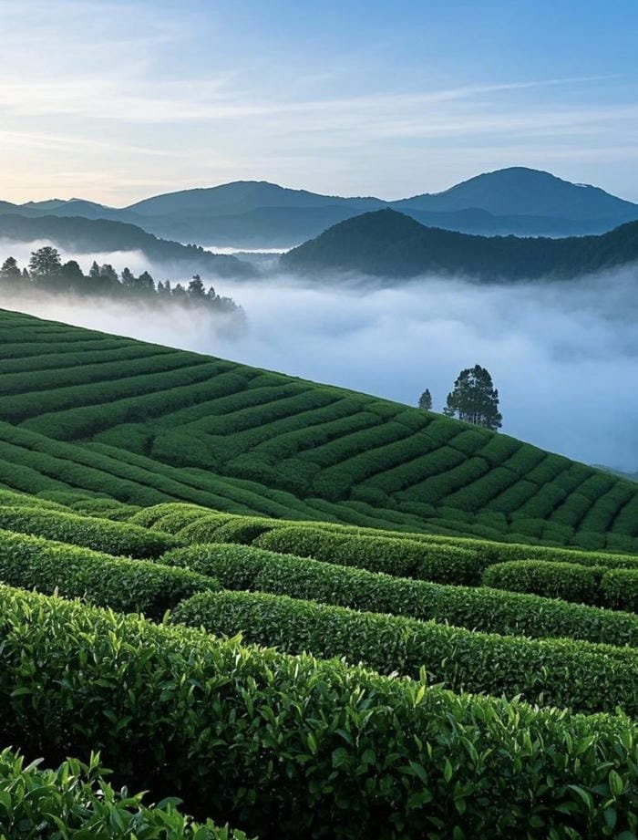 Hình nền đồi chè xanh đẹp