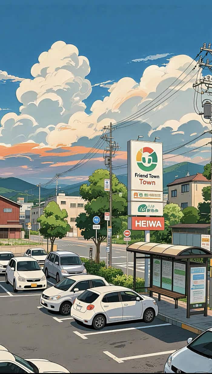 Hình nền đường phố Nhật Bản anime