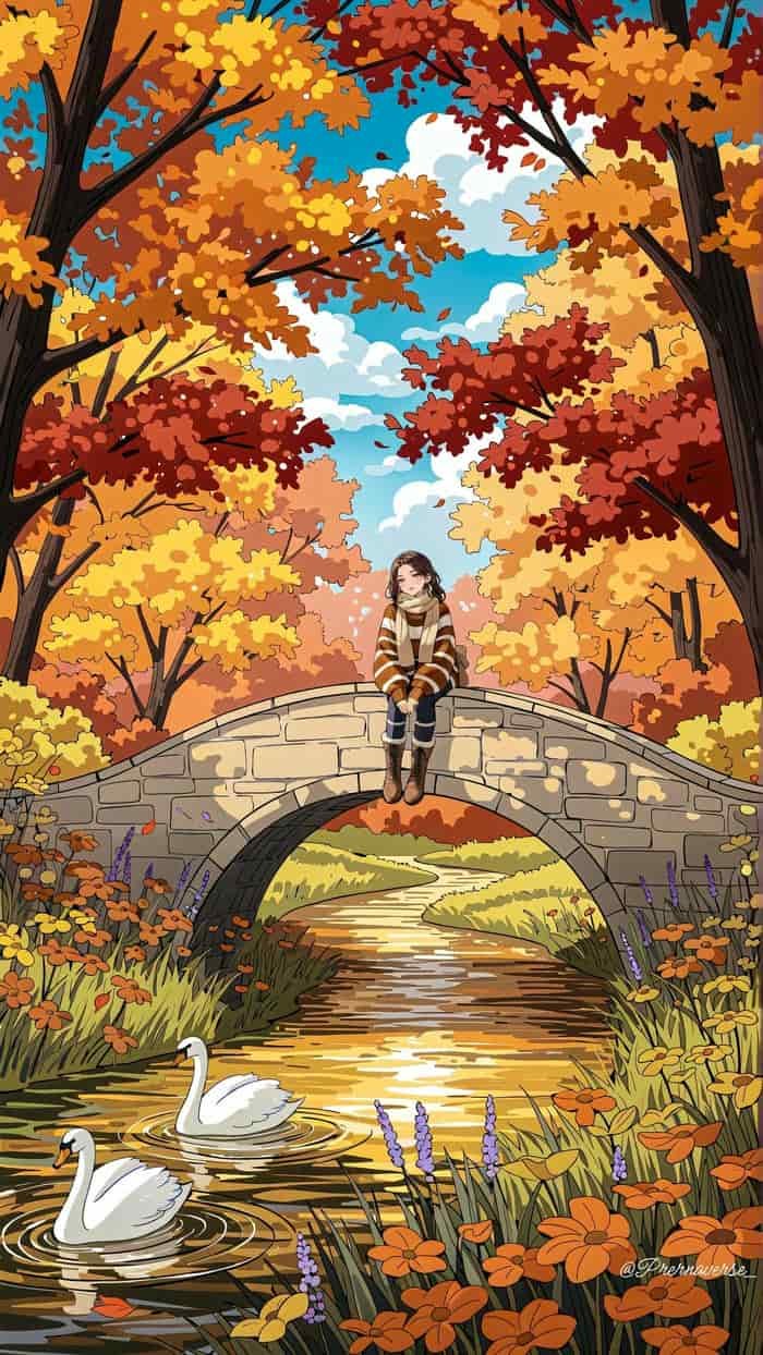 Hình nền lá mùa thu rơi không gian