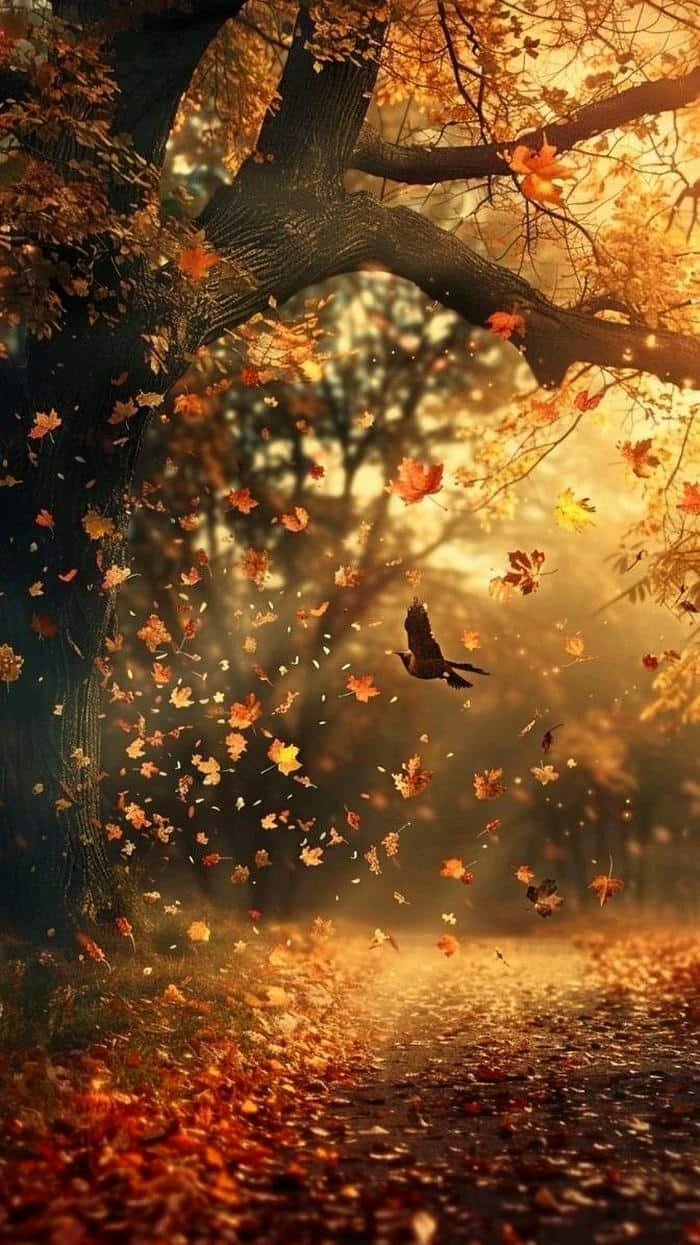 Hình nền lá mùa thu rơi vàng