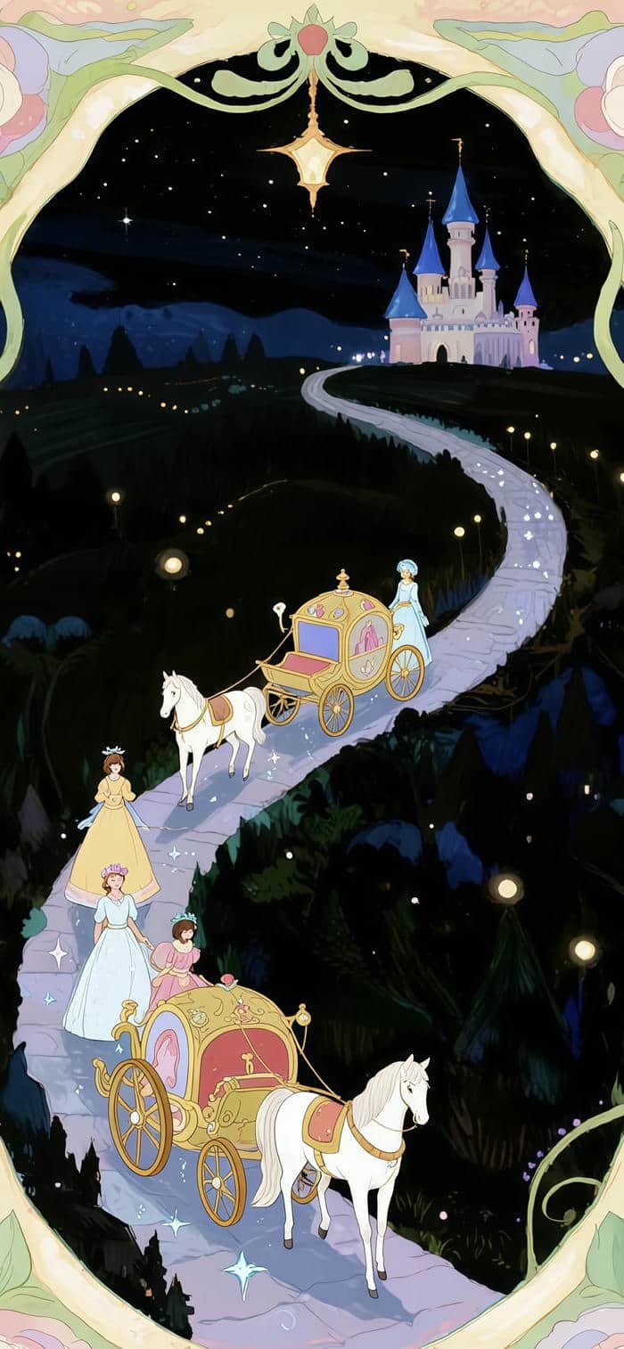 Hình nền lâu đài cổ ban đêm