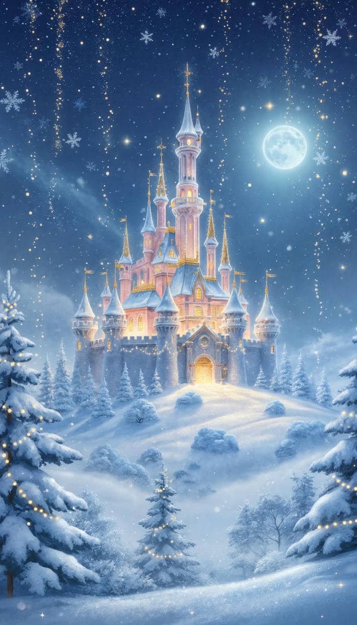 Hình nền lâu đài cổ tích lung linh ánh sáng