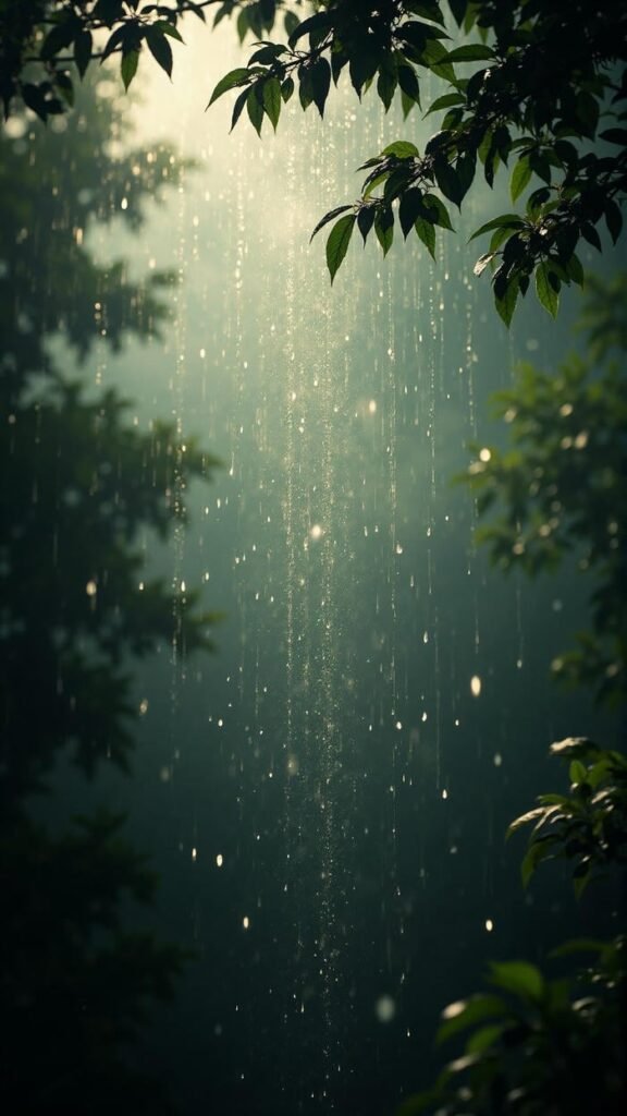 Hình nền mưa lãng mạn chiều buồn