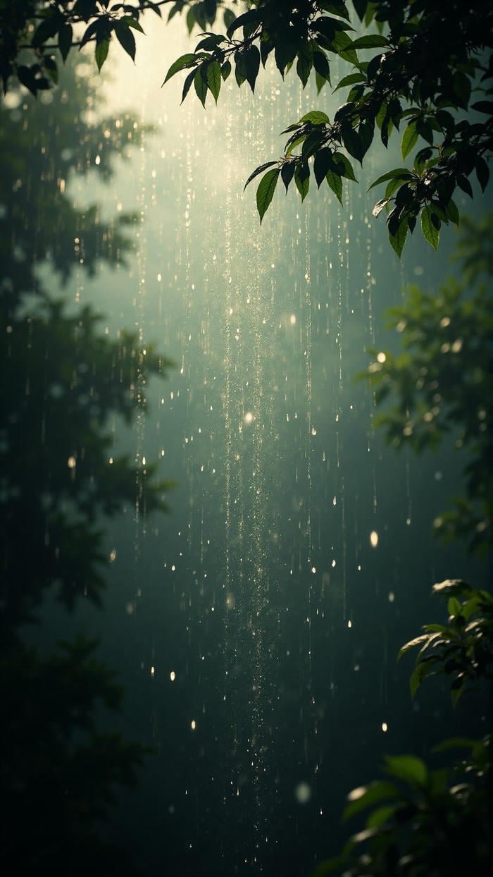 Hình nền mưa lãng mạn chiều buồn