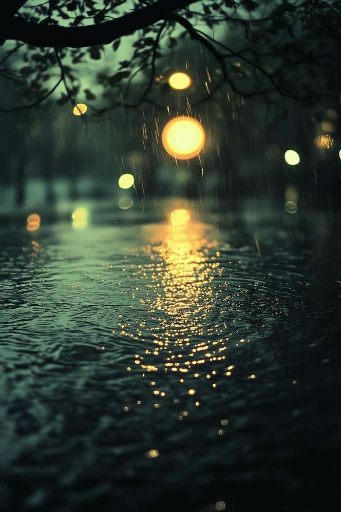 Hình nền mưa lãng mạn không gian tĩnh