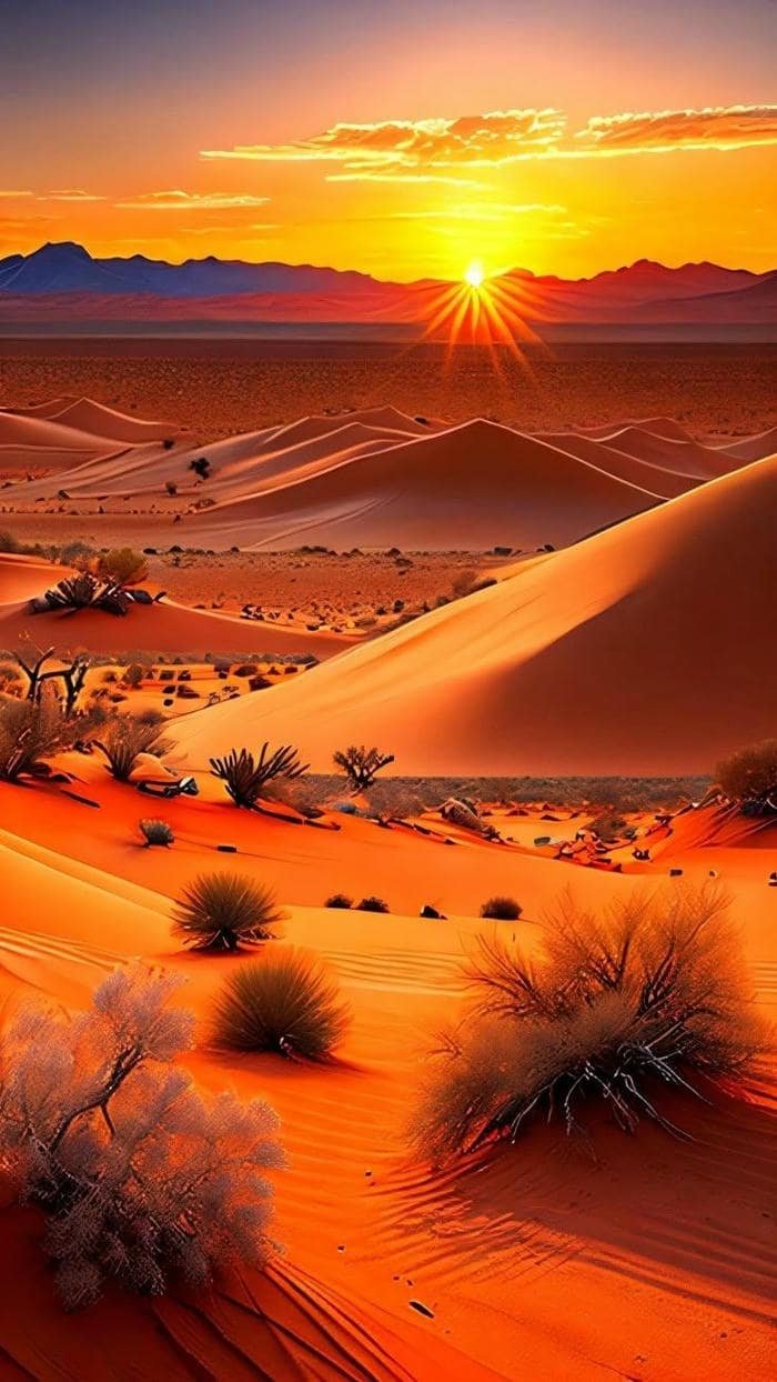 Hình nền sa mạc hoang vu mênh mông