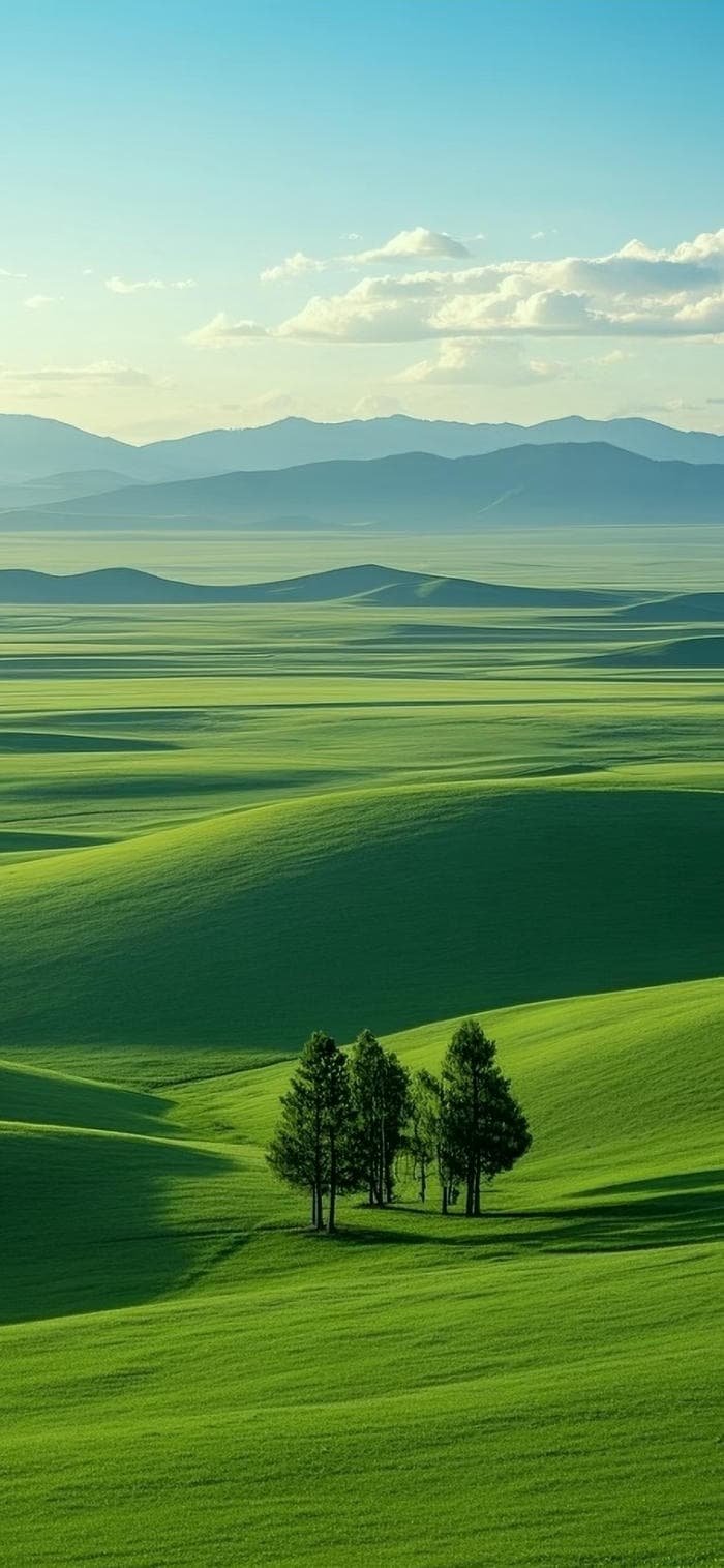 Hình nền thảo nguyên xanh nhẹ nhàng