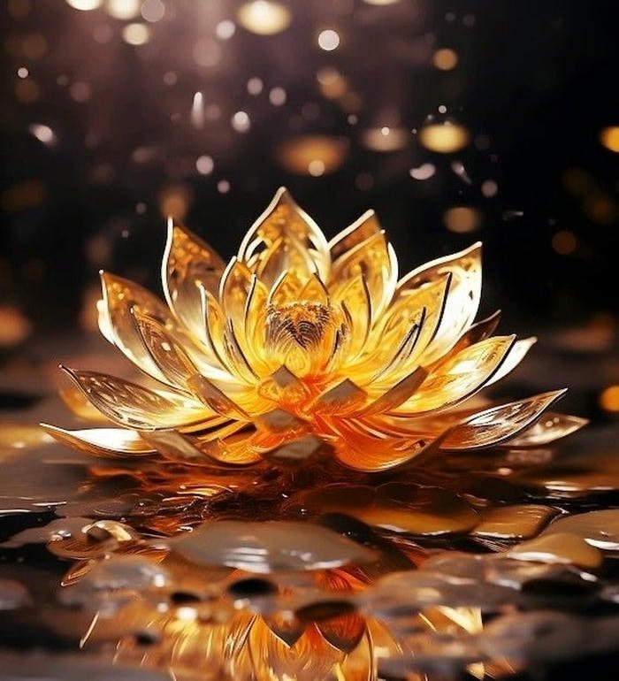 Hình phong thủy hoa sen vàng an nhiên