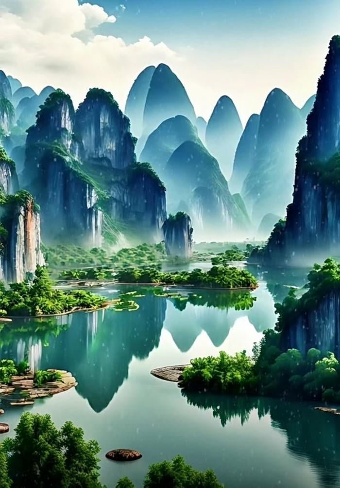 Hình phong thủy núi non bảo vệ