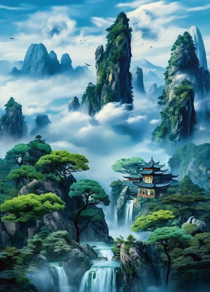 Hình phong thủy núi non vững chắc