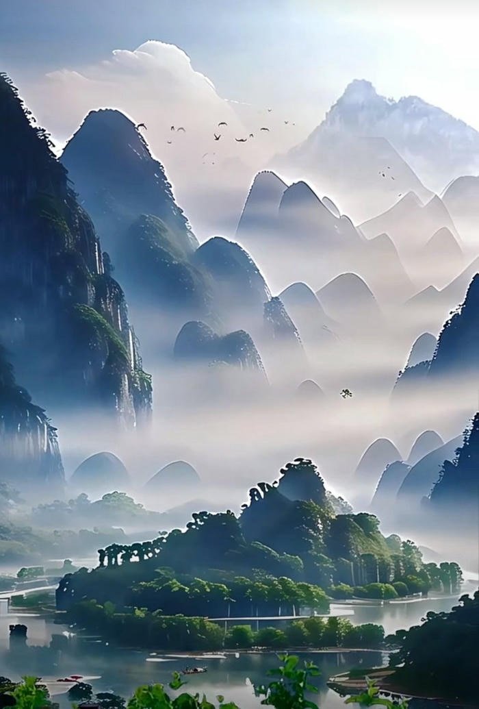 Hình phong thủy núi non vững vàng