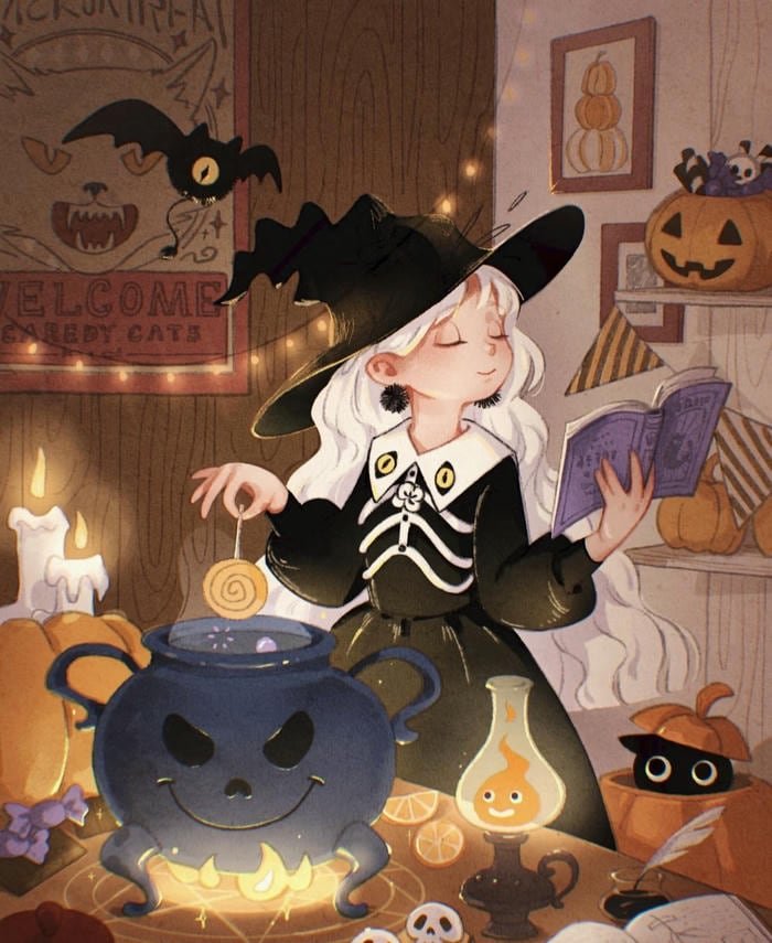 Hình phù thủy dễ thương