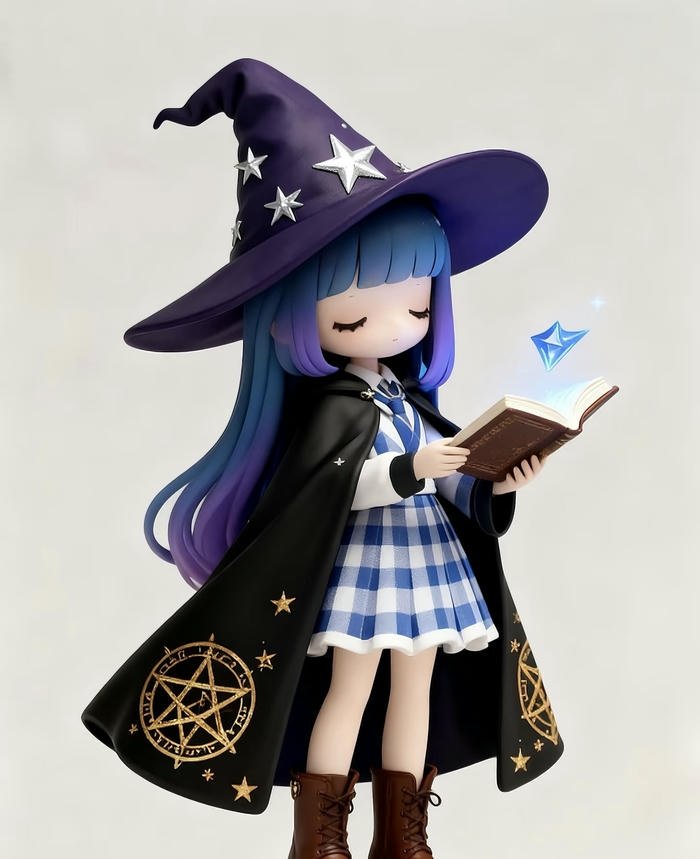 Hình phù thủy dễ thương gam màu pastel