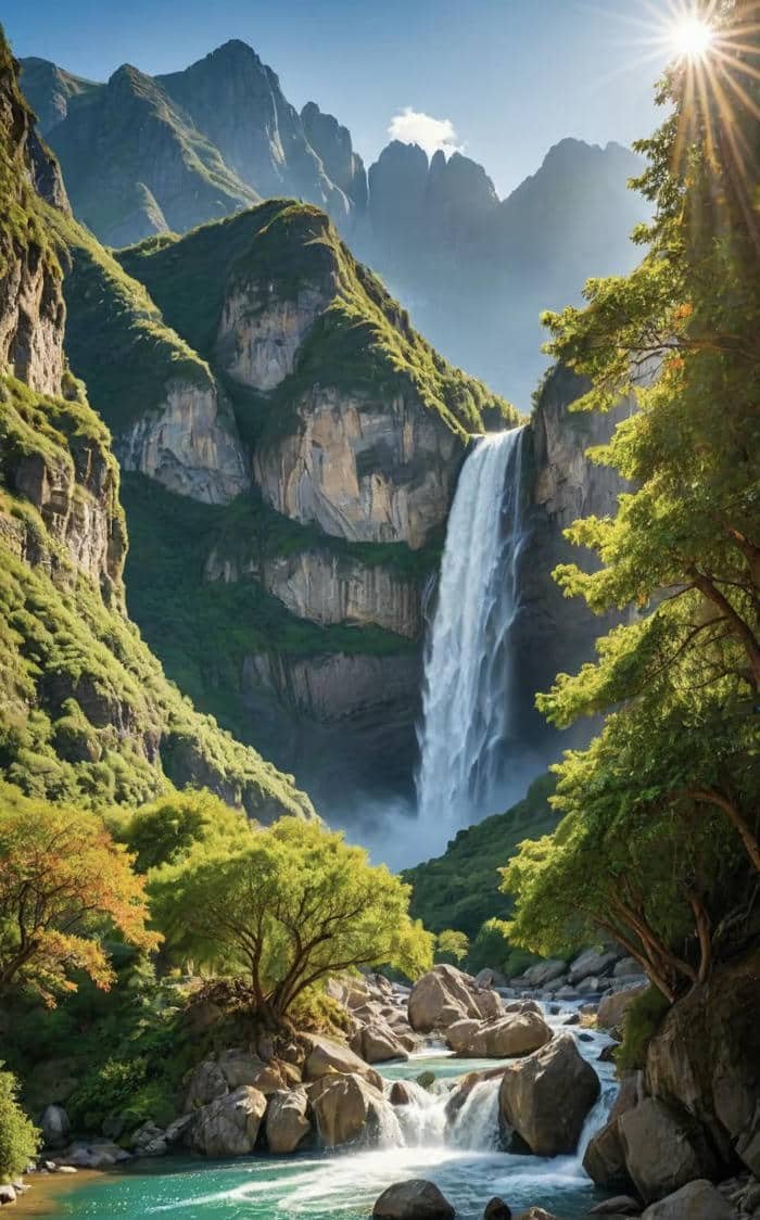 Hình thác nước phong thuỷ yên ả