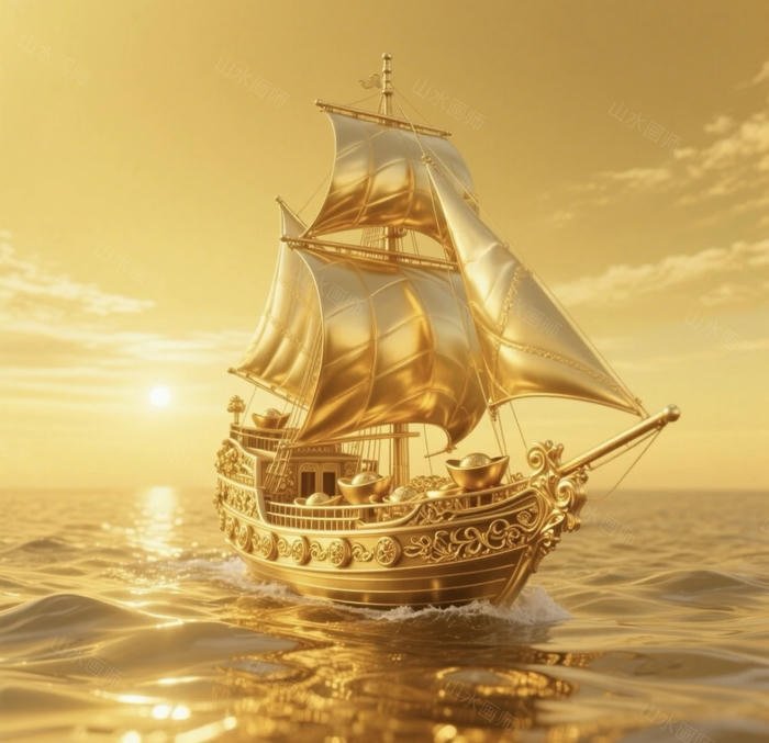 Hình thuyền buồm phong thuỷ rước lộc mềm mại