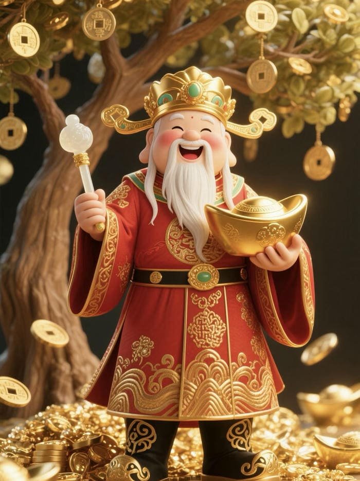 Hình tượng thần phúc phong thuỷ dịu nhẹ