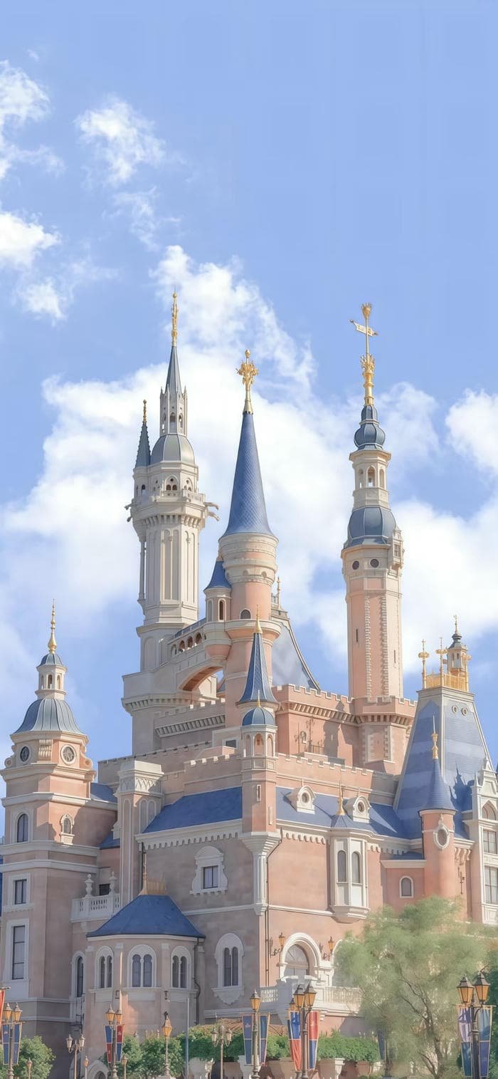 Lâu đài cổ tích lung linh nhiệm màu làm hình nền