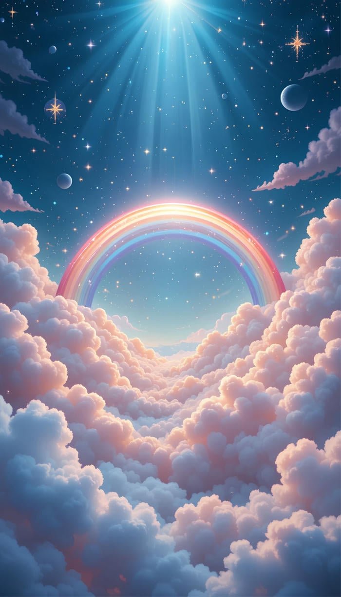 Nền cầu vồng rực rỡ sắc nét