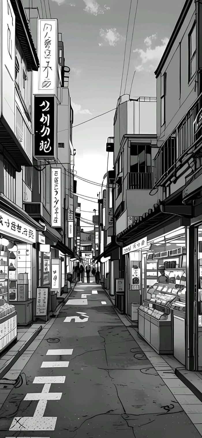 Nền đường phố Nhật Bản cổ kính