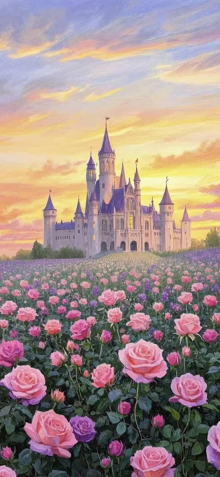 Nền lâu đài cổ tích đẹp mơ màng