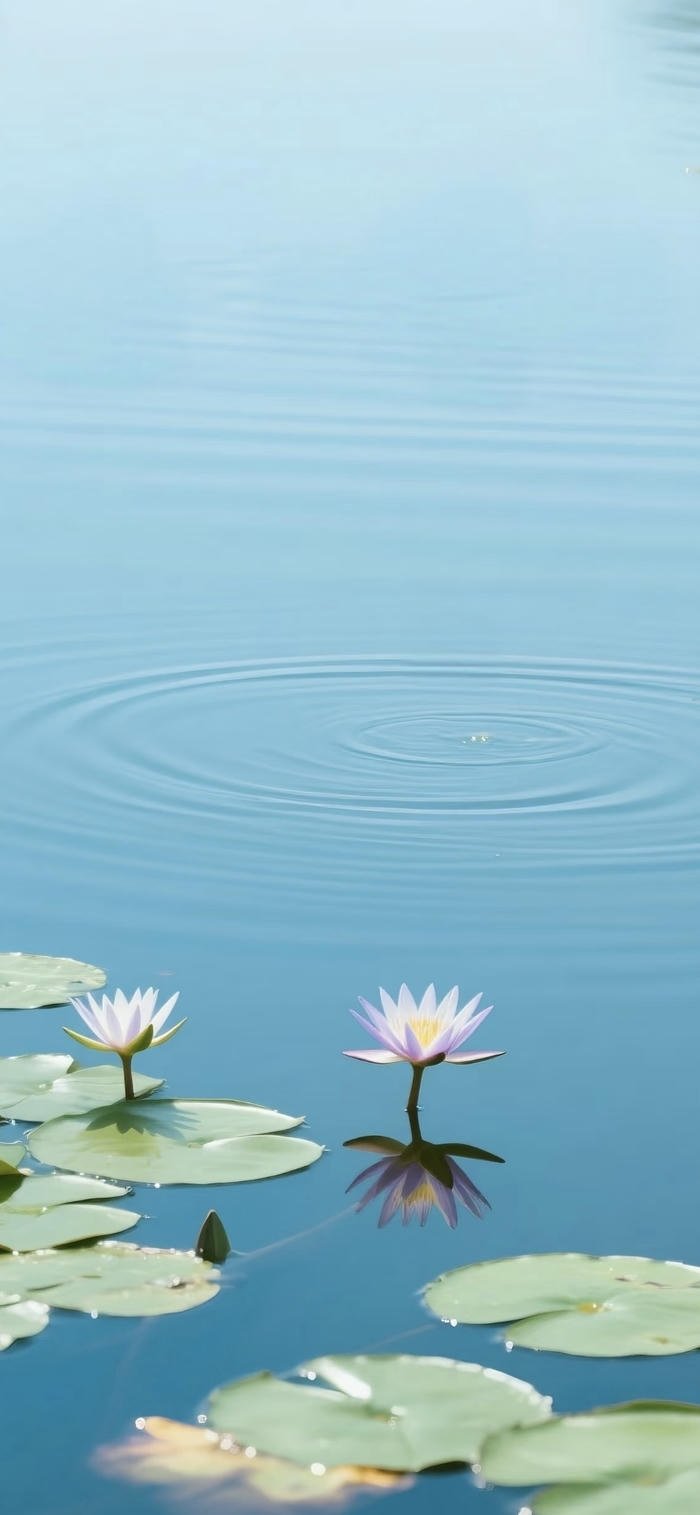 Nền mặt hồ hoa sen yên bình