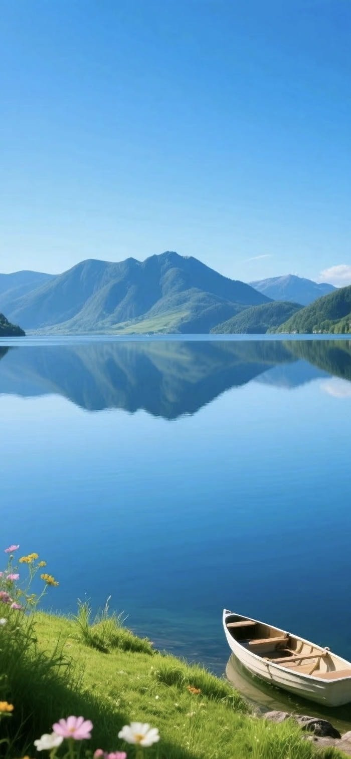 Nền mặt hồ yên bình không gợn sóng