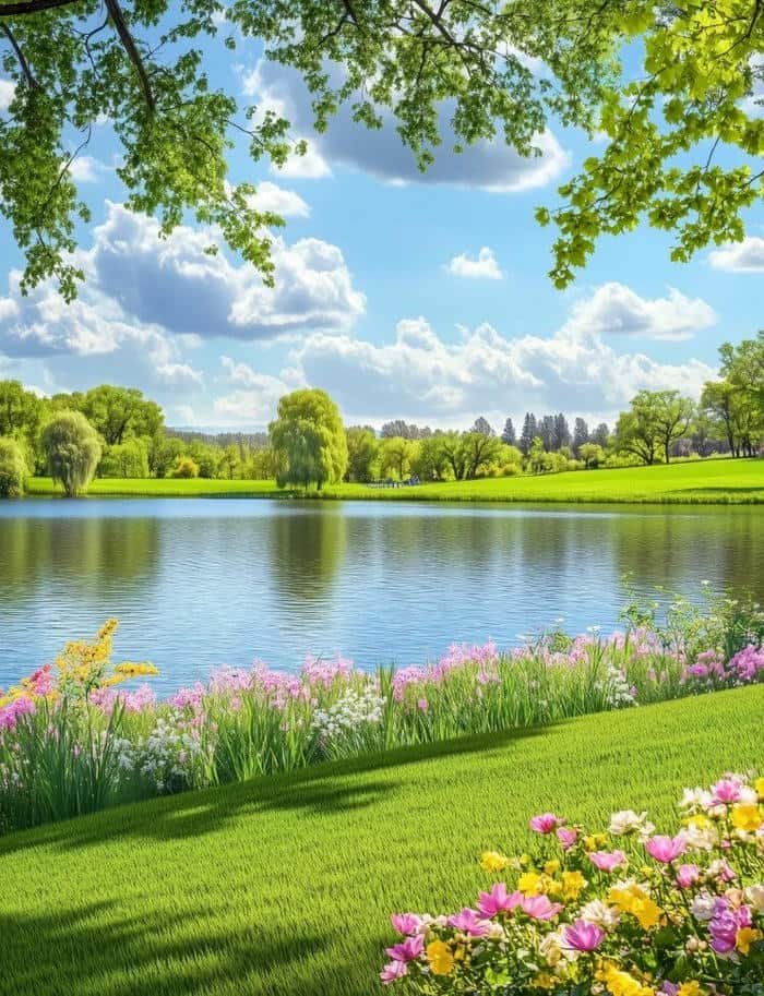 Nền mặt hồ yên bình trong trẻo