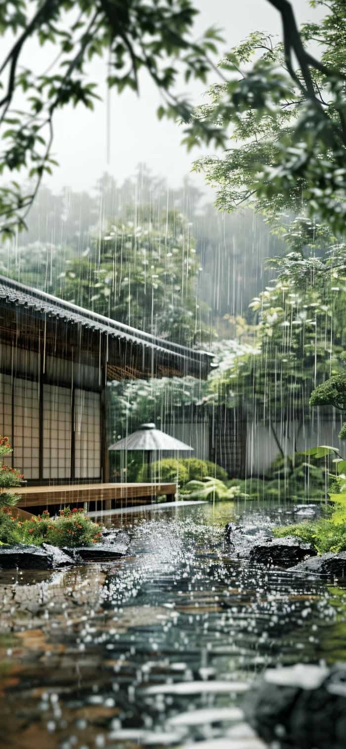 Nền mưa lãng mạn nhẹ nhàng