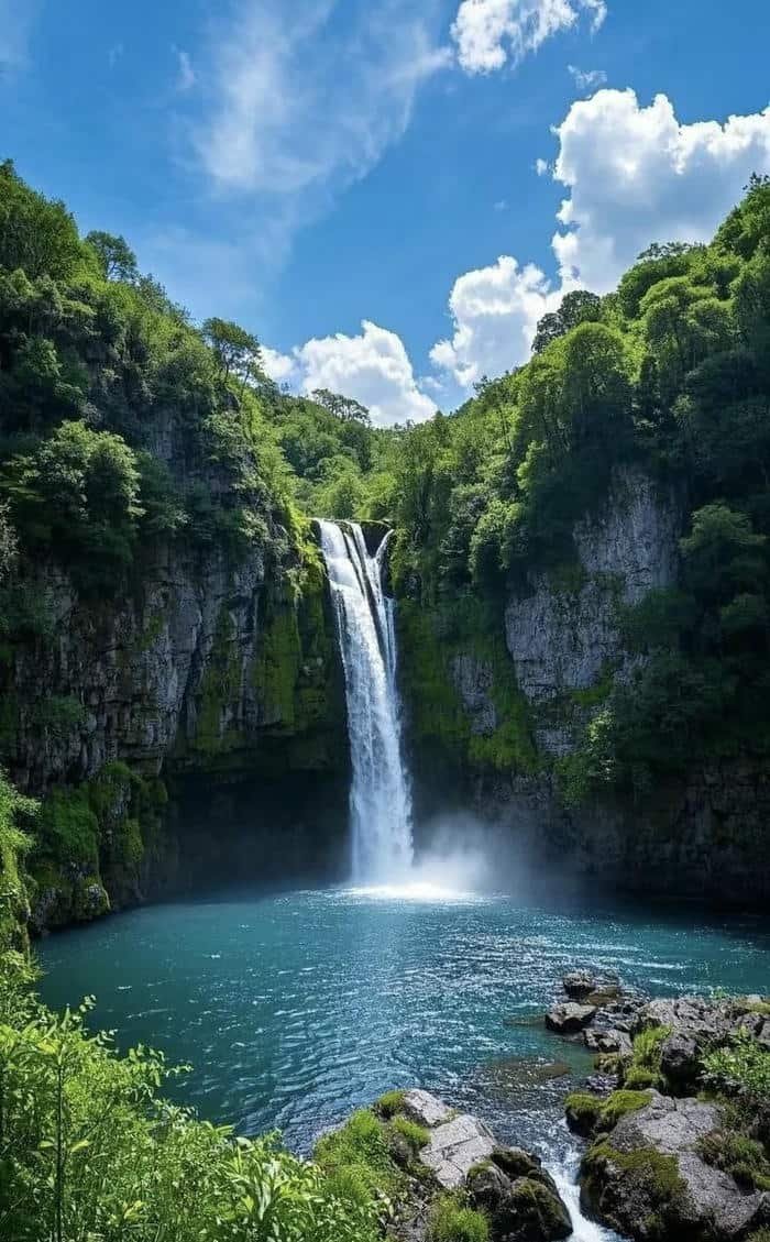 Thác nước phong thuỷ mềm mại