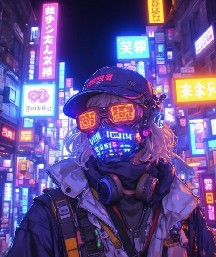 ảnh anime ánh sáng neon bắt mắt