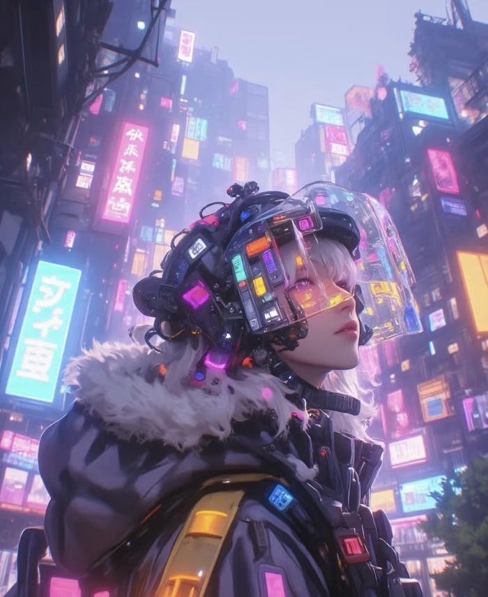 ảnh anime ánh sáng neon cuốn lạ