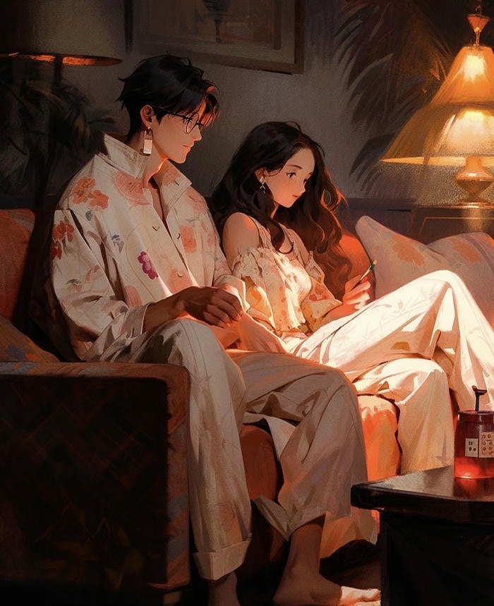 ảnh anime đôi lãng mạn cảm xúc sâu