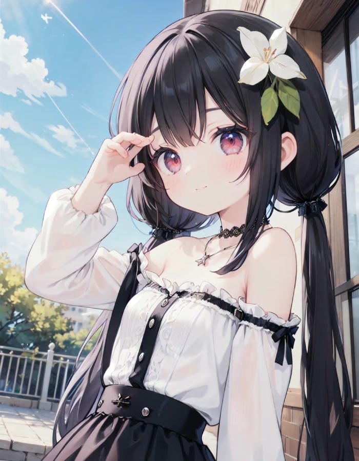 ảnh anime girl tóc đen dịu dàng đẹp