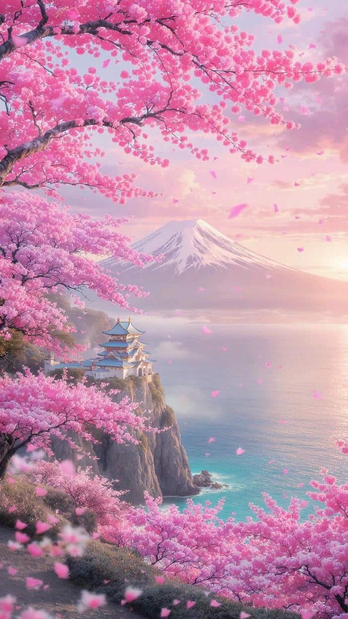 ảnh anime hoa anh đào đơn giản