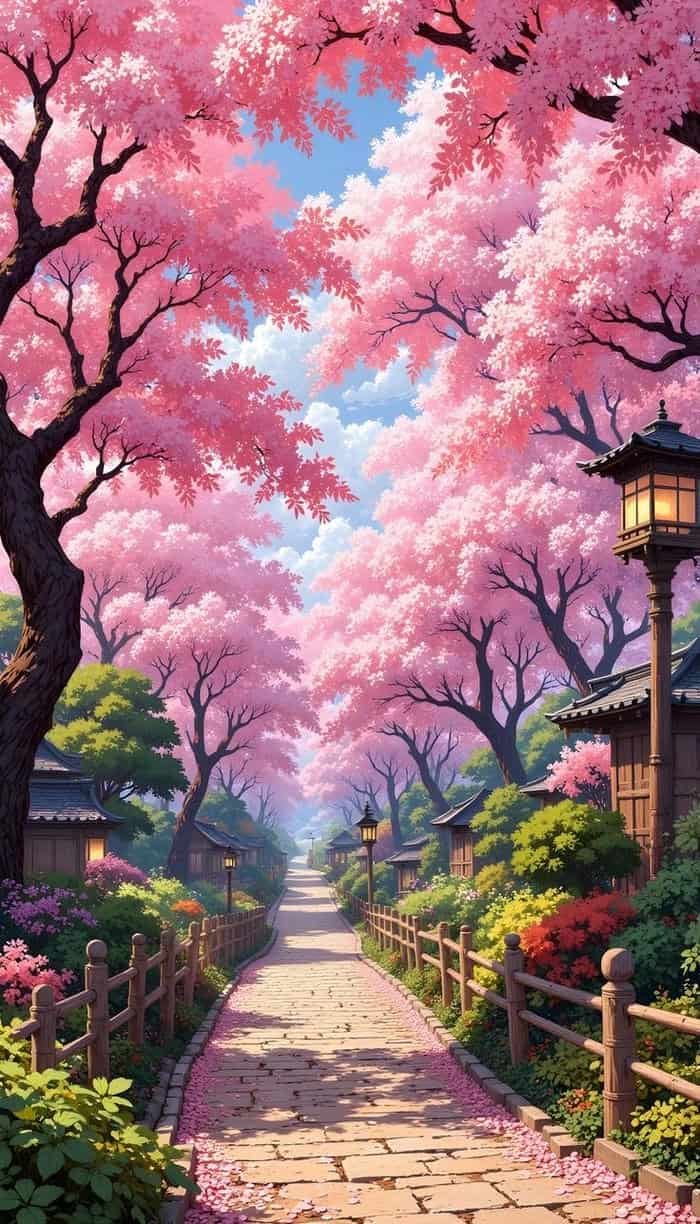 ảnh anime hoa anh đào mượt mà