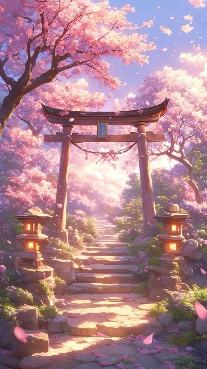 ảnh anime hoa anh đào sáng đẹp