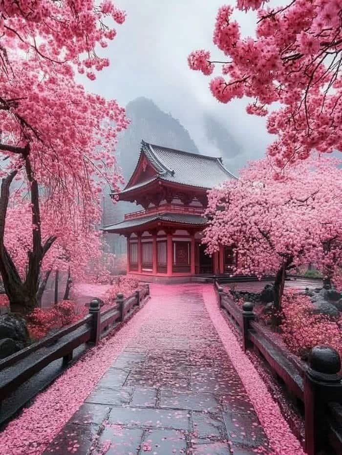 ảnh anime hoa anh đào tự nhiên