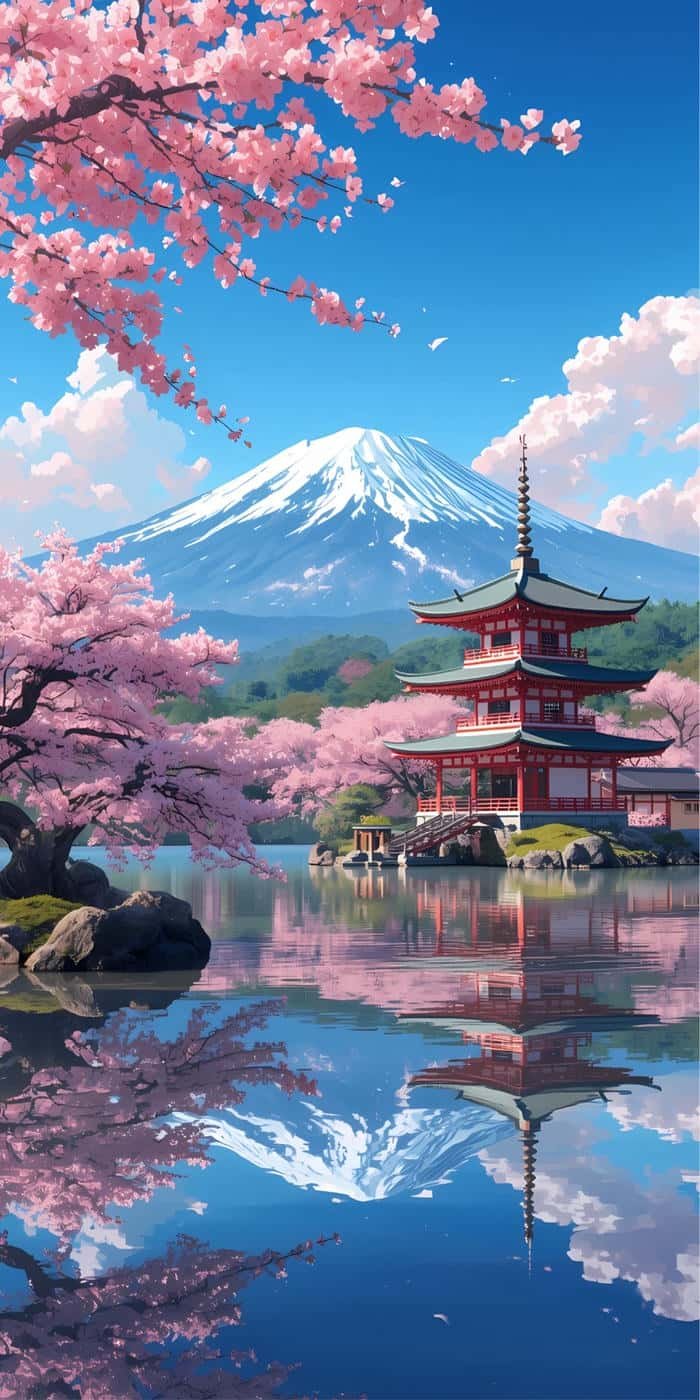 ảnh anime hoa anh đào xinh xắn